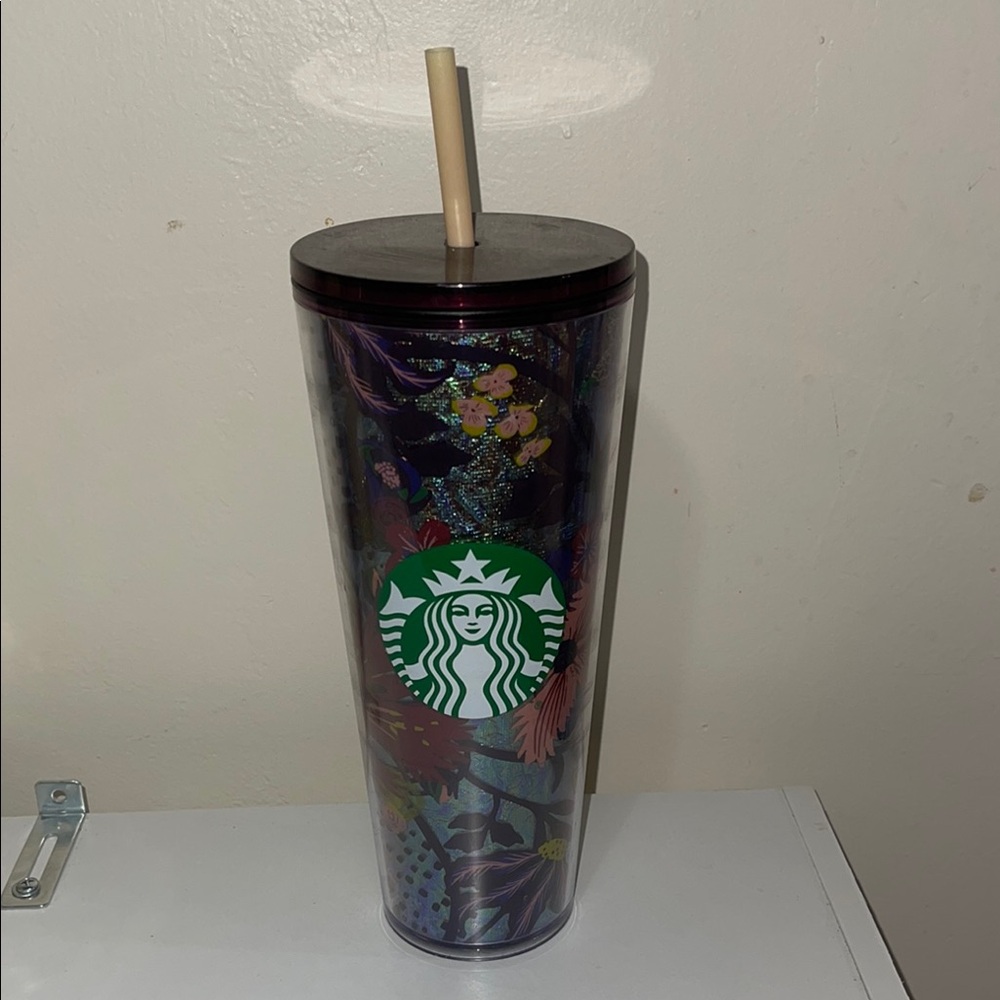 Starbucks Floral Tumbler with Straw - Multicolor